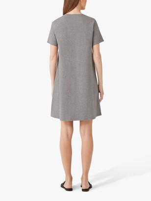 Eileen Fisher Organic Cotton Blend Crew Neck Mini Dress, Moon