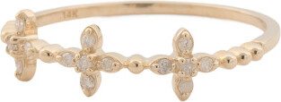 TJMAXX 14Kt Gold Diamond Clover Ring, Diamond/Gold