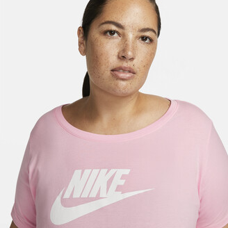 Nike Women's Sportswear Essentials Logo T-Shirt (Plus Size) in Pink -  ShopStyle