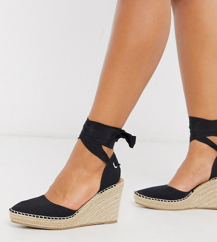 asos design trophy tie leg high wedges