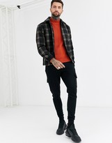 Thumbnail for your product : ONLY & SONS window pane check zip through trucker jacket in grey