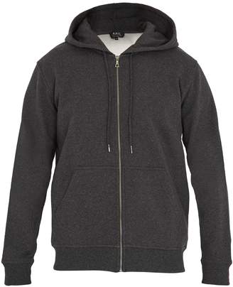 A.P.C. Locker zip-up cotton hooded sweatshirt