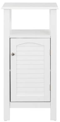 Elegant Home Fashions Lombard Shutter Style Door and Open Shelving Bath Vanity Cabinet White