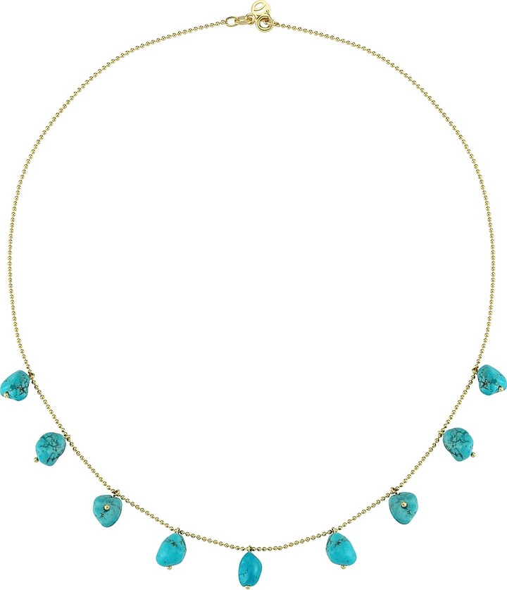 CHARMS COMPANY Women's Fallen Sky 14K Yellow Gold & Turqouise Necklace - Turquoise