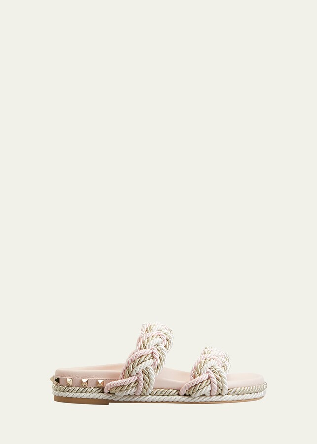 rockstud espadrille slide
