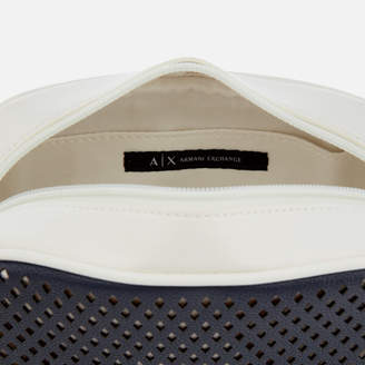 Armani Exchange Women's Perforated Cross Body Bag - Navy/White