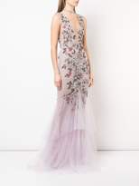 Thumbnail for your product : Marchesa floral beaded gown