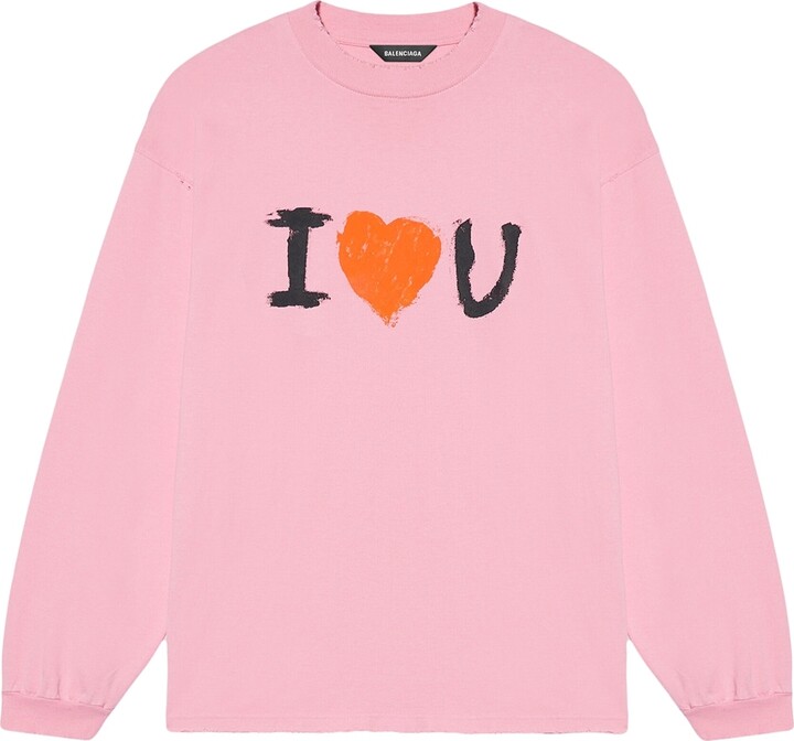 Balenciaga Slogan-Print Cotton Sweatshirt - ShopStyle Crewneck Sweaters