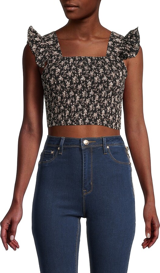 Floral Smocked Crop Top | Shop The Largest Collection | ShopStyle