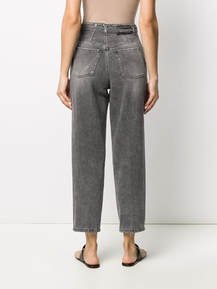 Pinko High-Rise Belted Cropped Jeans