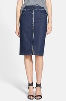 Thumbnail for your product : 7 For All Mankind Raw Edge Pencil Skirt