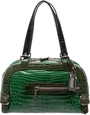 Prada Enameled Metal Triangle Shoulder Bag