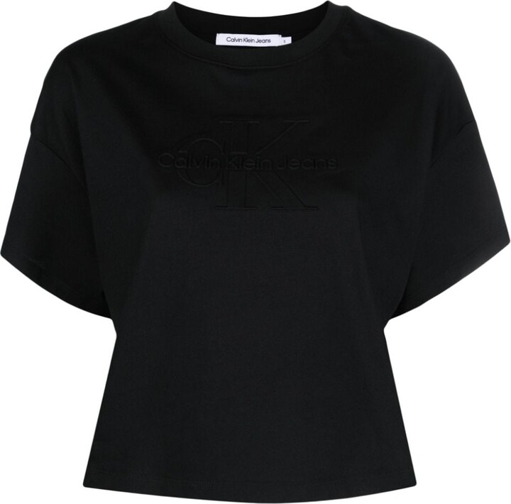 Calvin Klein Women\'s Black Short sleeve Tops | ShopStyle