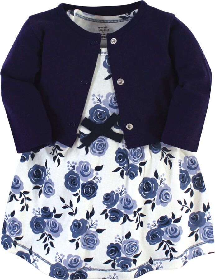 Touched by Nature Toddler Girls Organic Cotton Dress and Cardigan