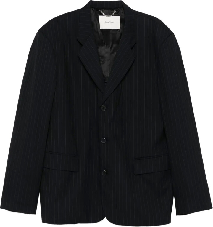 Second/Layer Pinstripe Three-Button Blazer