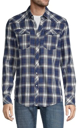 M&S&W Mens Shirt Long Sleeve Plaid Casual Loose Fit Button Down Shirts 