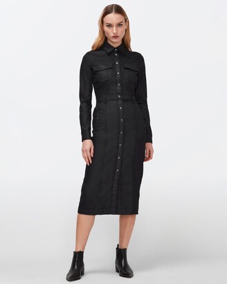 7 For All Mankind Luxe West Coated Dress in Black