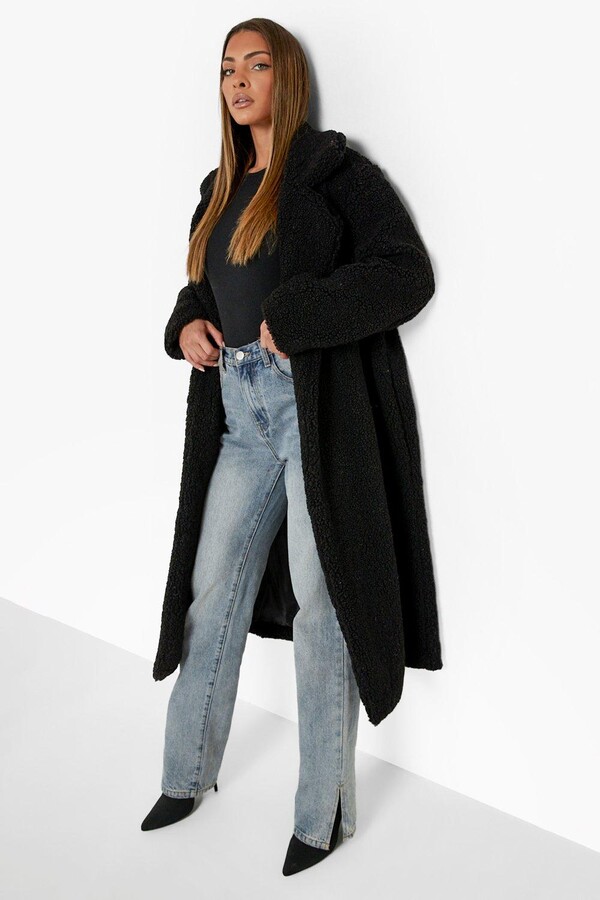 black teddy long coat