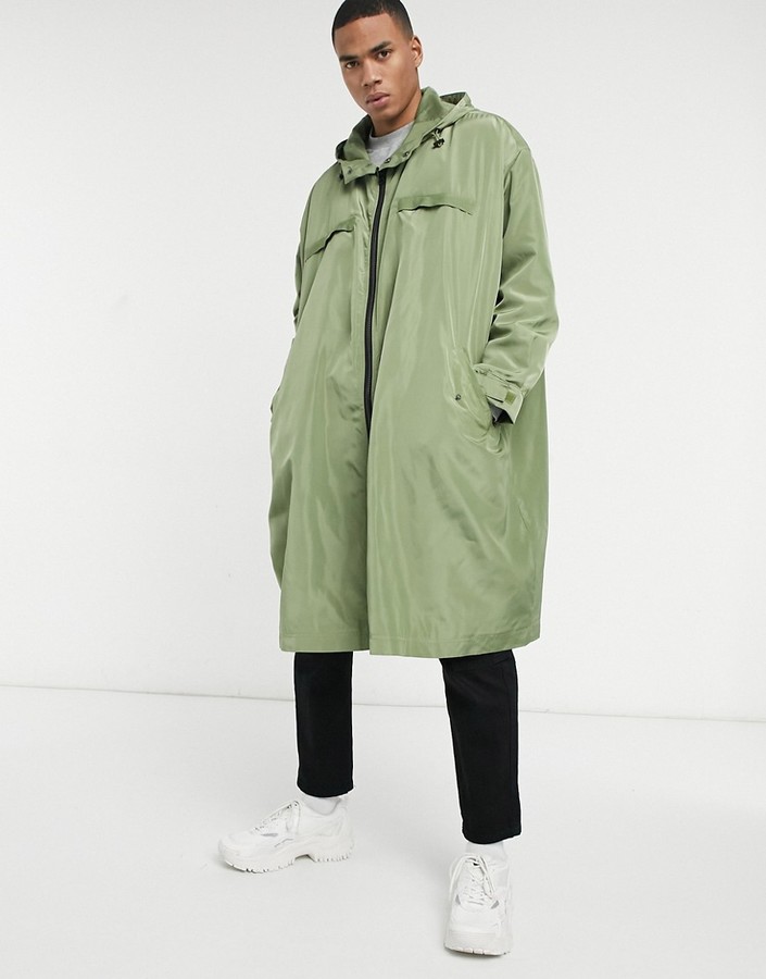 ASOS DESIGN oversized parka jacket in lightweight cotton in green -  ShopStyle Outerwear