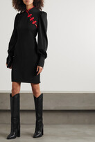 Thumbnail for your product : De La Vali Pachino Satin-trimmed Twill Mini Dress - Black