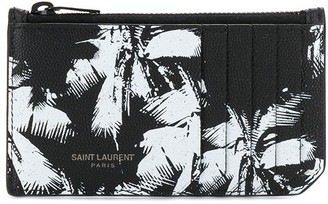 saint laurent palm tree card holder