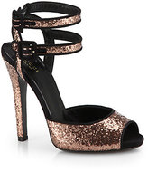 Thumbnail for your product : Gucci Mlode Glitter & Suede Sandals