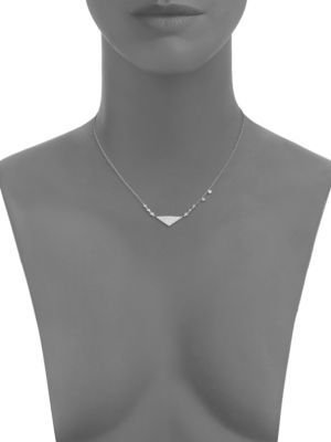 Meira T Diamond & 14K White Gold Six-Bezel Triangle Necklace