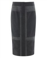 Thumbnail for your product : Jaeger Suede Panelled Pencil Skirt