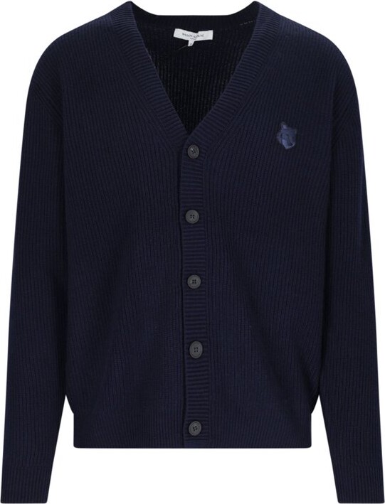 MAISON KITSUNÉ Bold Fox Head Patch Knitted Cardigan