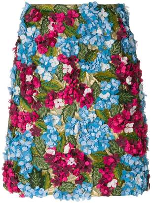Dolce & Gabbana Hydrangea embroidered skirt
