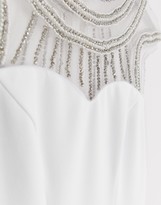 Thumbnail for your product : City Goddess bridal capped sleeve fishtail maxi dress with embellished detail