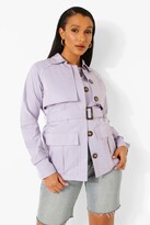 Thumbnail for your product : boohoo Belted Utility Short Trench Coat