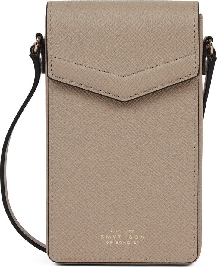 Smythson Leather Panama Envelope Phone Case