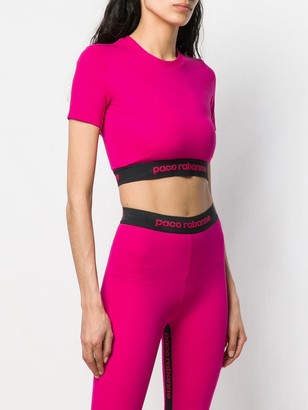 Paco Rabanne Logo Cropped Sports Top