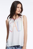 Thumbnail for your product : Chaser LA Cali Vintage Jersey Flounce Tank in White