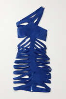 Thumbnail for your product : Maximilian Asymmetric Cutout Suede Mini Dress