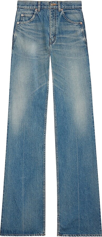 Saint Laurent 70's Jeans In Blue Vintage Denim - ShopStyle