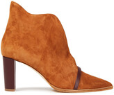 Thumbnail for your product : Malone Souliers Clara 70 Leather-trimmed Suede Ankle Boots