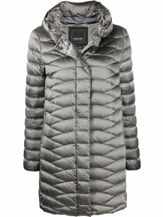 Geox Hooded Feather-Down Coat ShopStyle