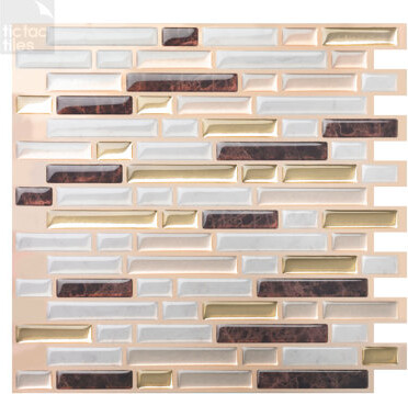 Tic Tac Tiles 10" x 10" PVC Peel & Stick Mosaic Tile