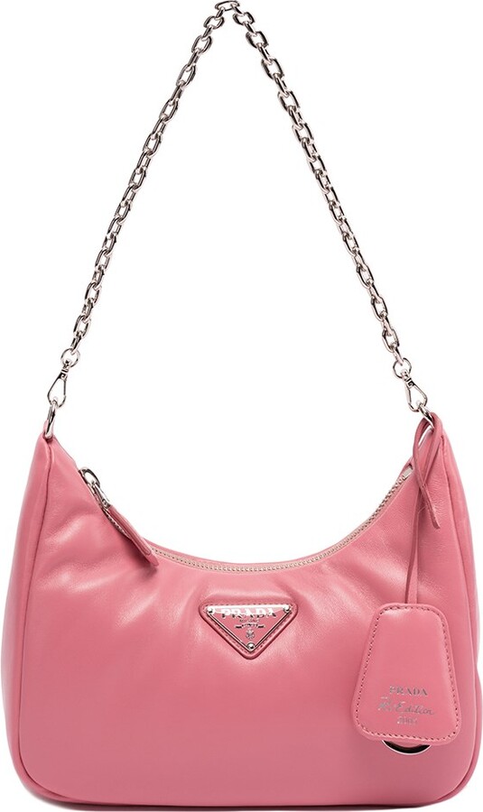 Prada Re-edition 2005 Leather Shoulder Bag in Pink