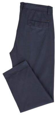 BOSS Relaxed-fit cropped trousers in overdyed Italian cotton poplin