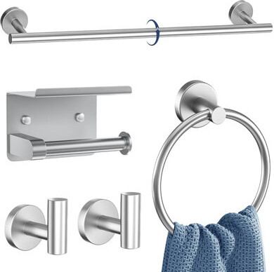 ONFRJFVR 5-Piece Round Towel Rack Bathroom Set