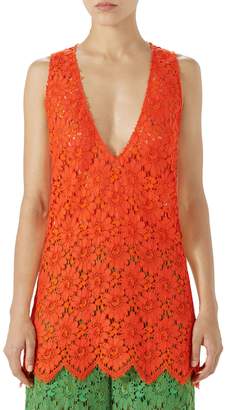 Gucci Sheer Floral Lace Tank