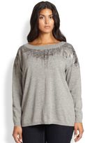 Thumbnail for your product : Lafayette 148 New York 148 New York, Sizes 14-24 Wool Foil-Print Sweater