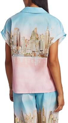 Lela Rose NYC Skyline Cotton Poplin Shirt