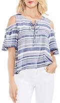 Thumbnail for your product : Vince Camuto Cold Shoulder Lace-Up Stripe Top