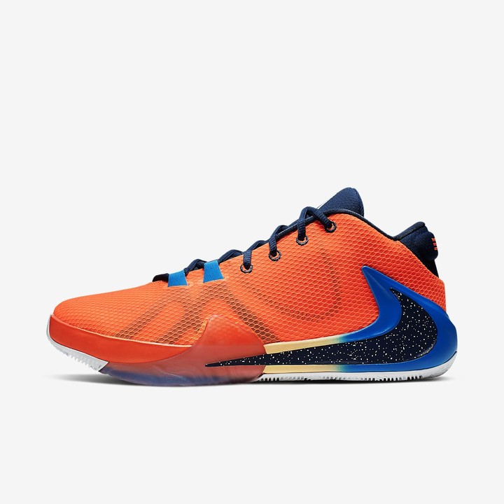 boys orange basketball shoes