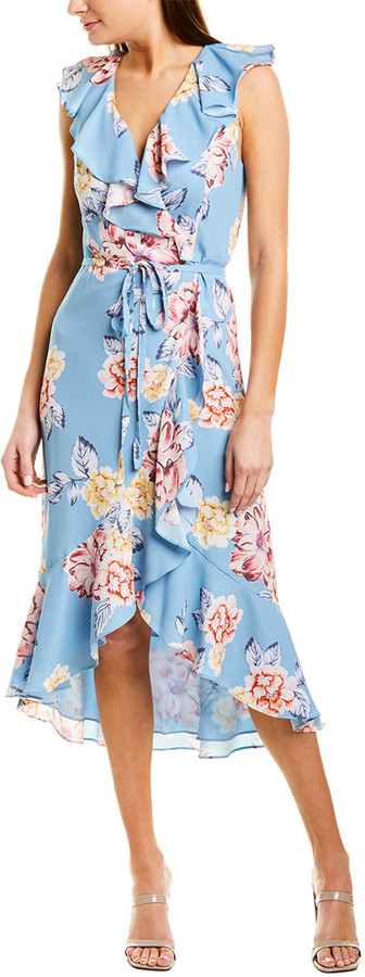 yumi denim wrap dress