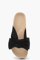 Thumbnail for your product : boohoo Freya Bow Front Footbed Sliders